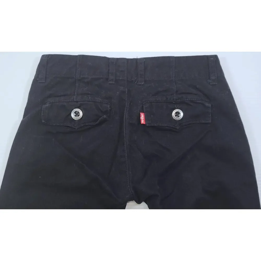 L) Boys Levi's 505 Size 8 Regular Cotton Velour Black Pants W24